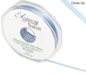 Eleganza Light Blue 3mm x 50m Satin Ribbon