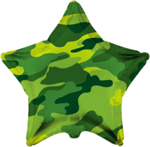 Flexmetal 18 inch Green Military Star Foil Balloon