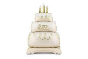 Party Deco 39 inch Happy Birthday Standing Cake Foil Balloon