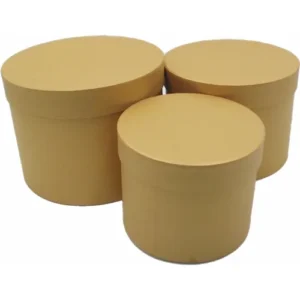 Set Of 3 Hat Boxes Gold