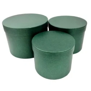 Set Of 3 Hat Boxes Green