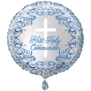 Unique 18 inch First Holy Communion Blue Foil Balloon