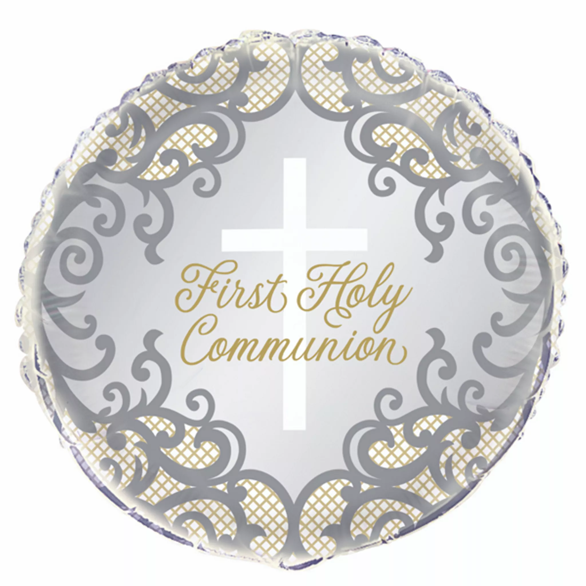 Unique 18 inch First Holy Communion Gold & Silver Foil Balloon