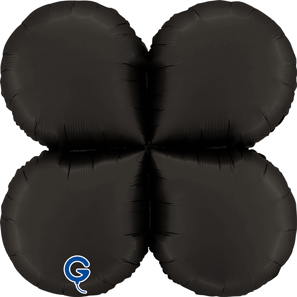 Grabo 26 inch Satin Fumé Black Base Hearts Mini Foil Balloon