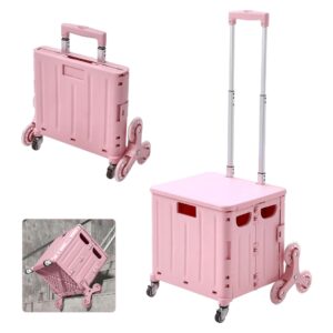 45L Pink Lightweight Stair Climber Foldable Shopping Trolley
