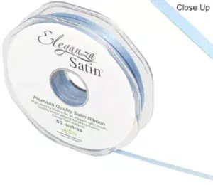 Eleganza Light Blue 3mm x 50m Satin Ribbon