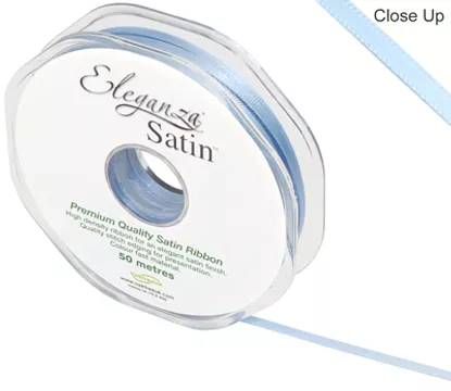 Eleganza Light Blue 6mm x 20m Satin Ribbon