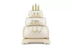 Party Deco 39 inch Happy Birthday Standing Cake Foil Balloon