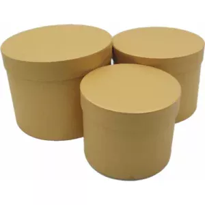Set Of 3 Hat Boxes Gold