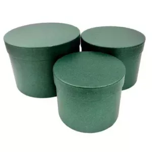 Set Of 3 Hat Boxes Green