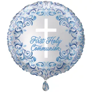 Unique 18 inch First Holy Communion Blue Foil Balloon