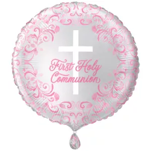 Unique 18 inch First Holy Communion Pink Foil Balloon