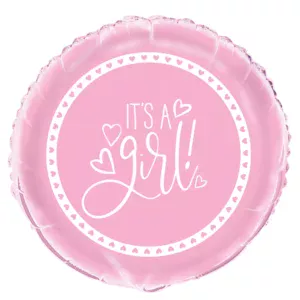 Unique 18 inch IT'S A Girl Pink Foil Balloon