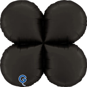 Grabo 26 inch Satin Fumé Black Base Hearts Mini Foil Balloon