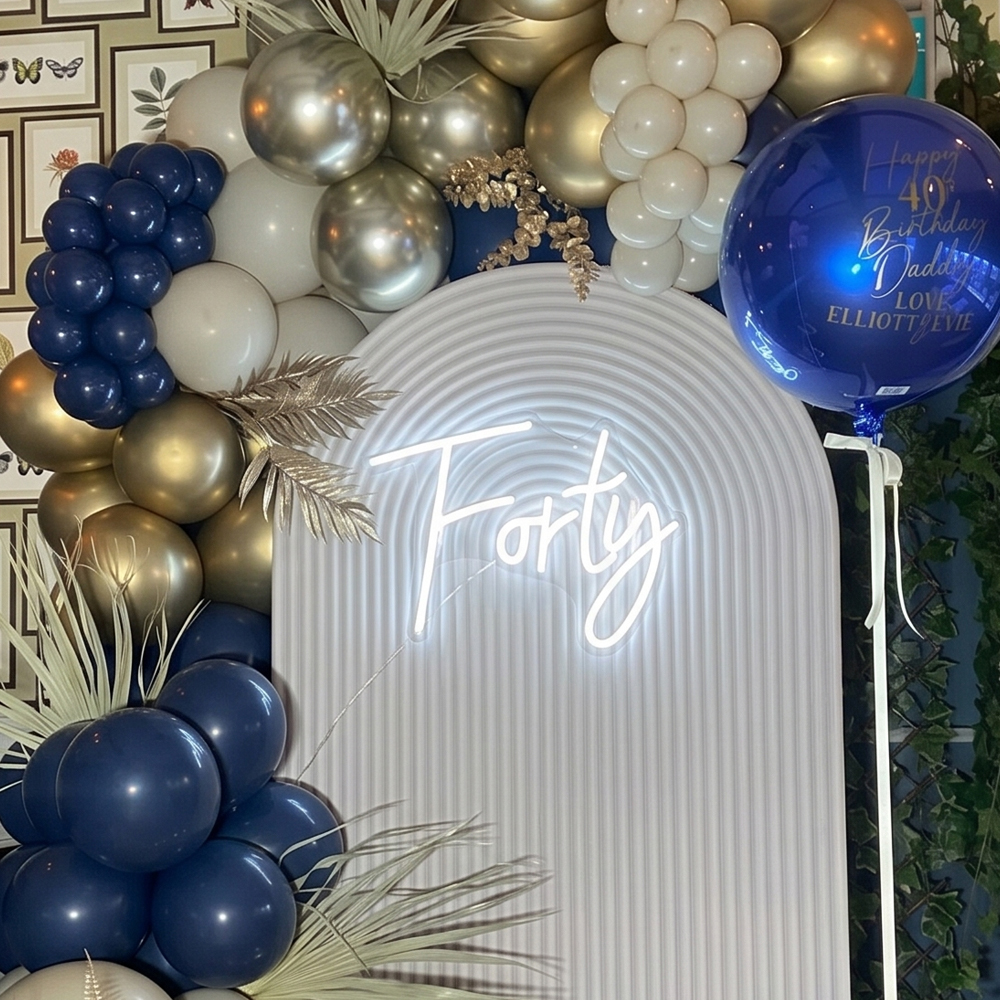 Forty Neon Sign - Cool White 75x60cm