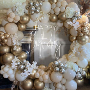 Happy Birthday Neon Sign 76x71cm - Cool White