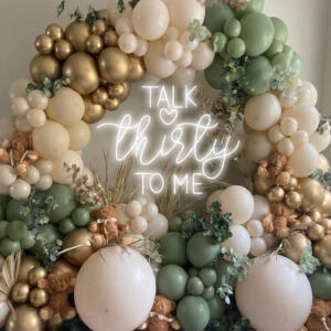 TALK Thirty TO ME Neon Sign - Cool White 76x59cm