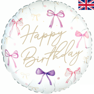 18 inch Happy Birthday Bows Foil Balloon