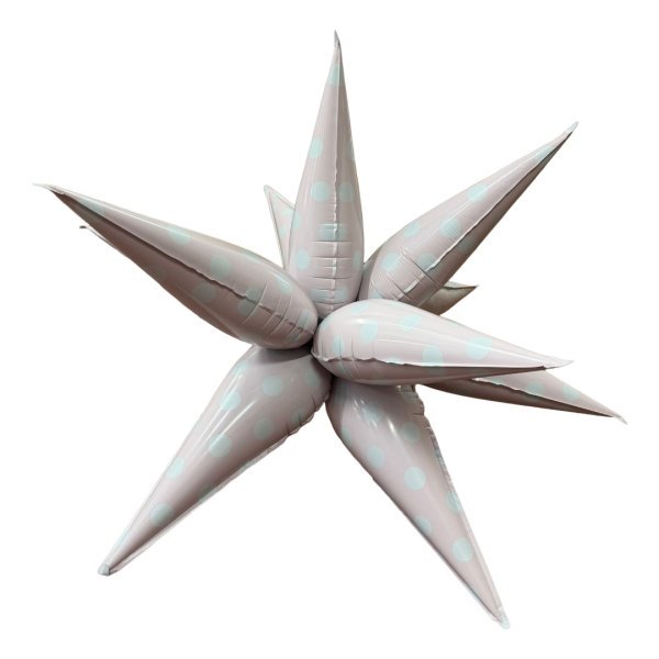 B4U 32 inch 12 point Pink Polka Dots Spikey Starburst Foil Balloon