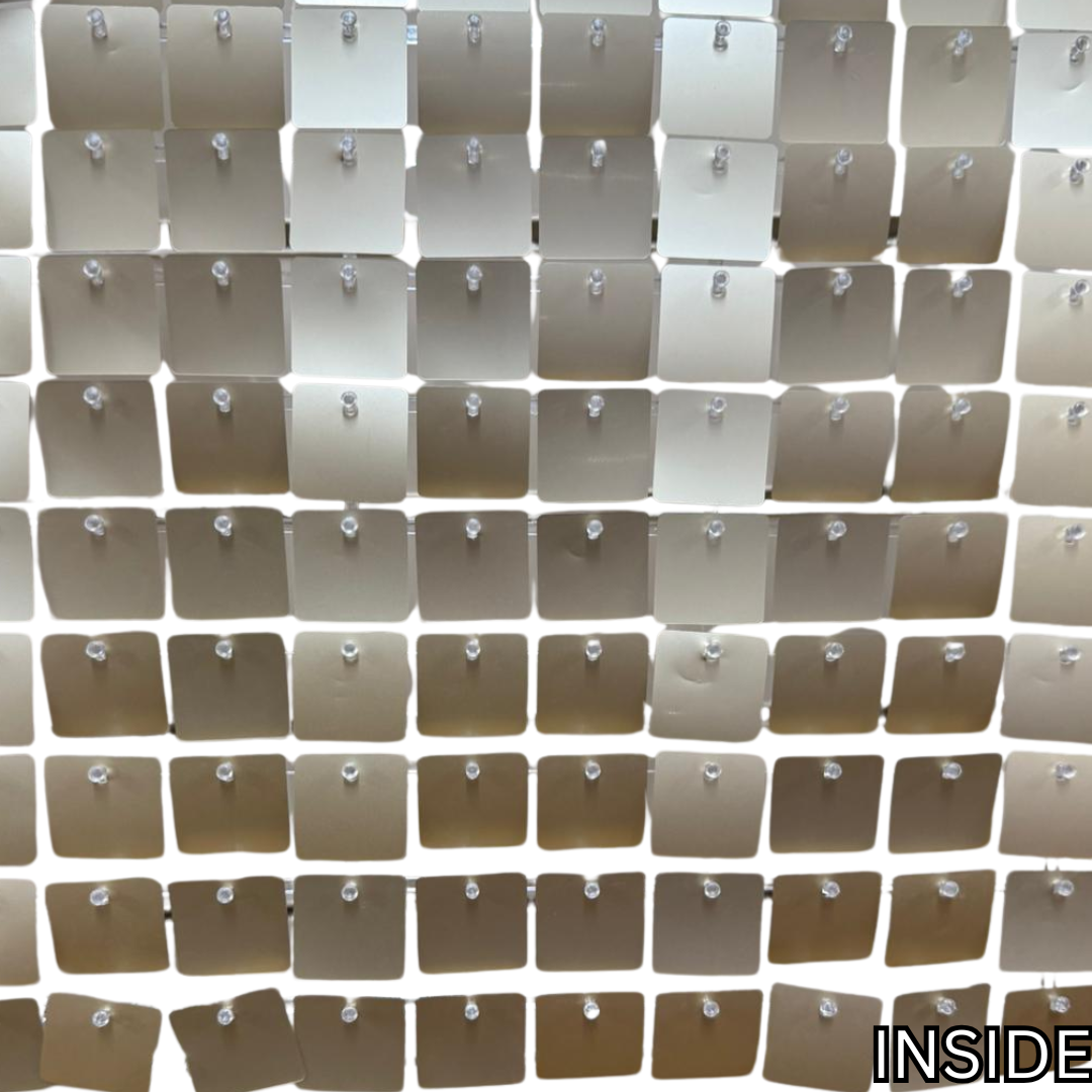 matte white gold sequin panel