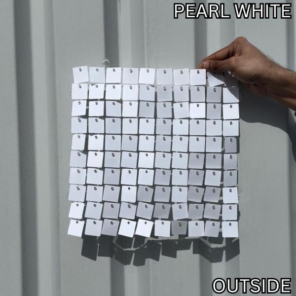 PEARL WHITE SEQUIN WALL PANEL SHIMMER