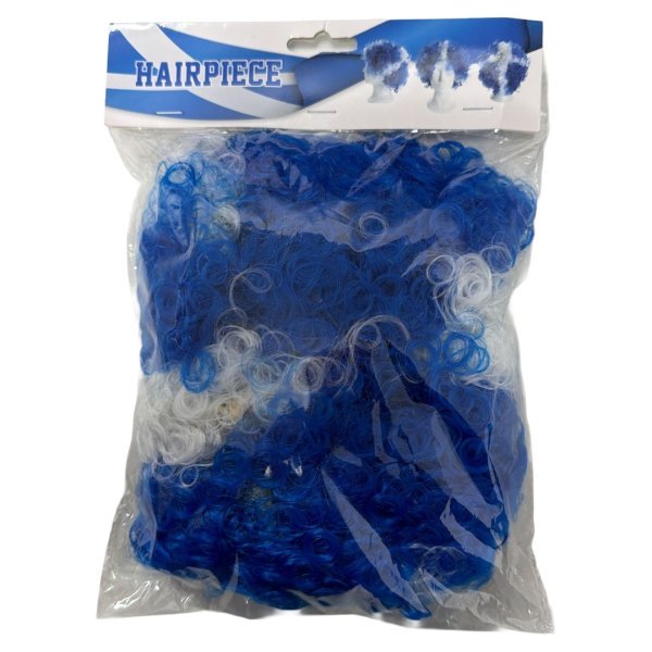 Scotland Blue & White Afro Wig