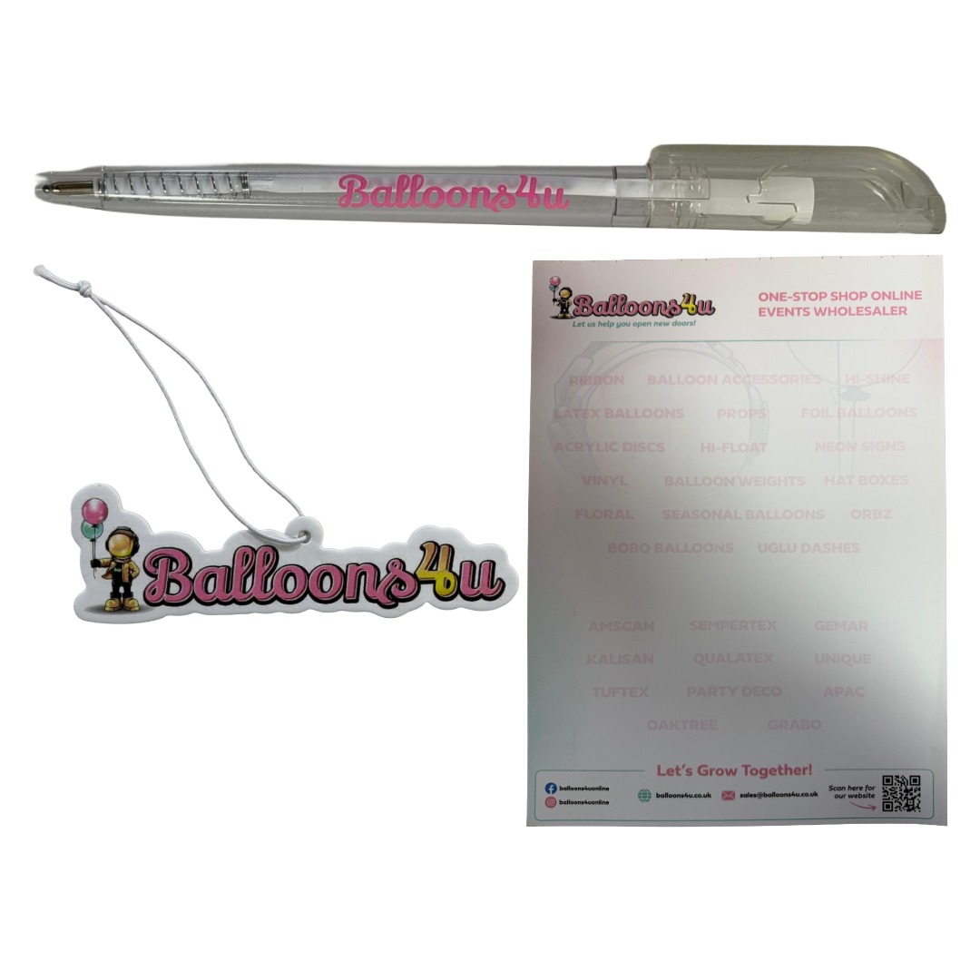 Balloon4u Pen, Notepad, Car Air Freshener Set