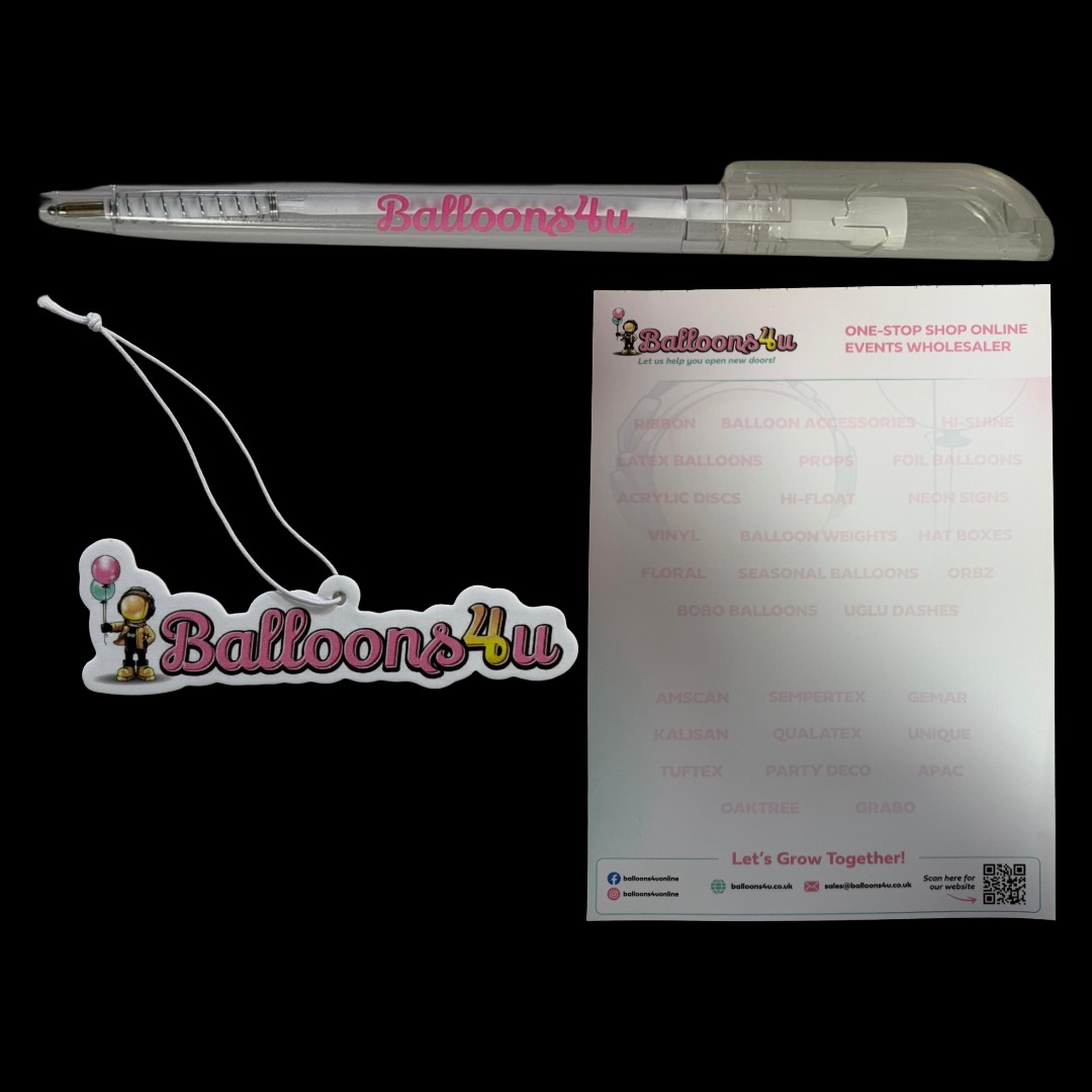Balloon4u Pen, Notepad, Car Air Freshener Set