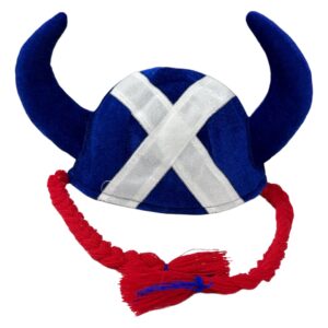 Scotland Saltire Viking Hat with Ginger Braids