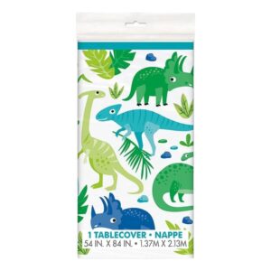 Unique 1.37M x 2.13M Blue & Green Dinosaur Foil Tablecover