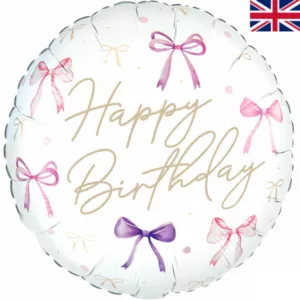 18 inch Happy Birthday Bows Foil Balloon
