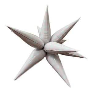 B4U 32 inch 12 point Pink Polka Dots Spikey Starburst Foil Balloon