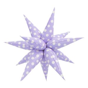 B4U 32 inch 12 point Purple Polka Dots Spikey Starburst Foil Balloon