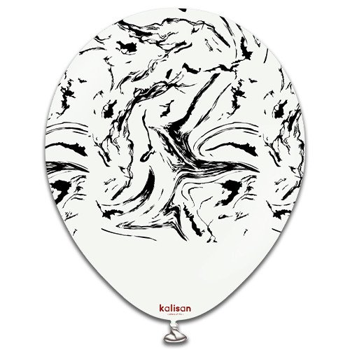 Kalisan 12 inch Nebula Print White & Black Latex Balloon