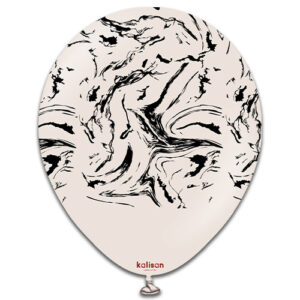 Kalisan 12 inch Nebula Print White Sand & Black Latex Balloon