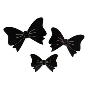 Oaktree Black 3D Bow Adhesive Decorations (12pk)