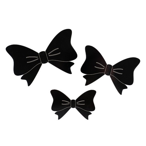 Oaktree Black 3D Bow Adhesive Decorations (12pk)