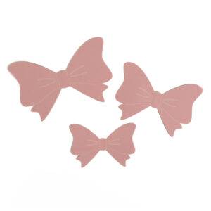 Oaktree Light Pink 3D Bow Adhesive Decorations (12)