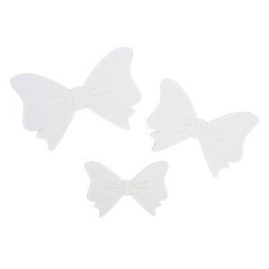 Oaktree White 3D Bow Adhesive Decorations (12)