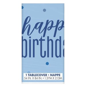 Unique 1.37M x 2.13M Blue & Silver Birthday Tablecover