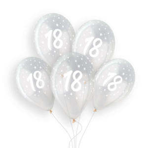 Gemar 13 inch Age 18 Crystal Clear Latex Balloons (25)