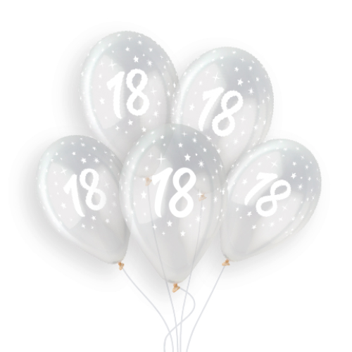Gemar 13 inch Age 18 Crystal Clear Latex Balloons (25)