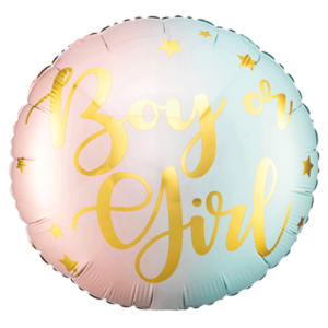 Party Deco 18 inch Boy Or Girl Script Ombre Foil Balloon