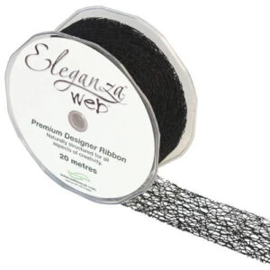 Eleganza Black 38mm x 20m Web Ribbon