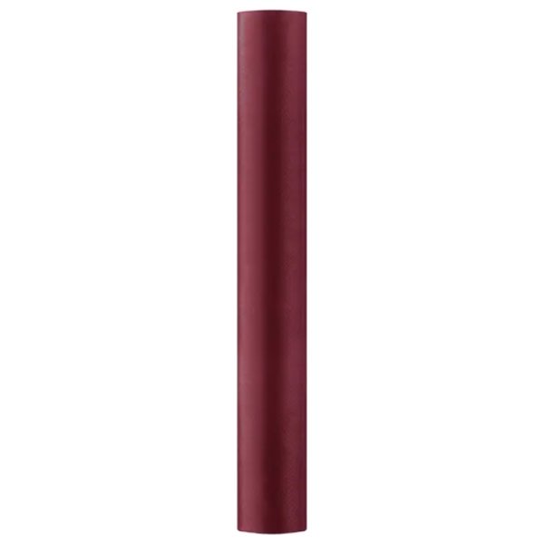 Party Deco 0.36 x 9m Plain Deep Red Satin Fabric Roll