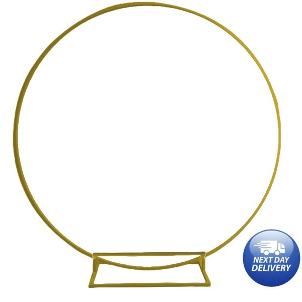 NEW 2nd Gen Gold Bolted Heavy Duty Metal 180cm Balloon Hoop Ring Backdrop Arch