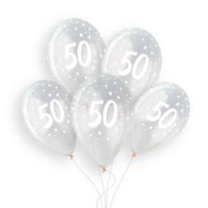Gemar 13 inch Age 50 Crystal Clear Latex Balloons (25)