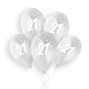 Gemar 13 inch Age 21 Crystal Clear Latex Balloons (25)