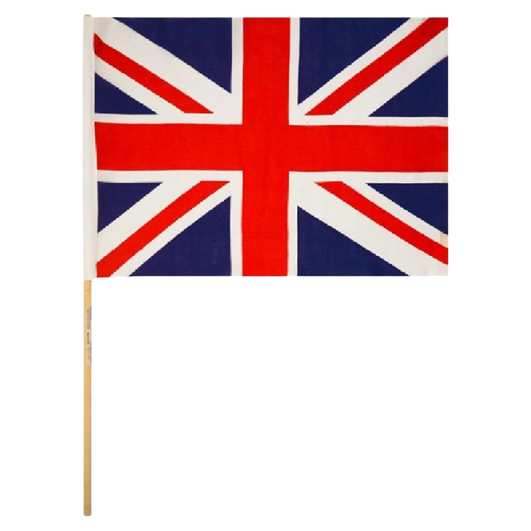 Great Britain British Hand Flag 62cm Wood Stick (12pk)