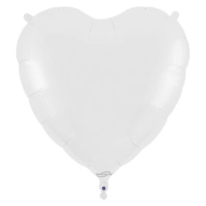 Oaktree 36 inch White Heart Foil Balloon